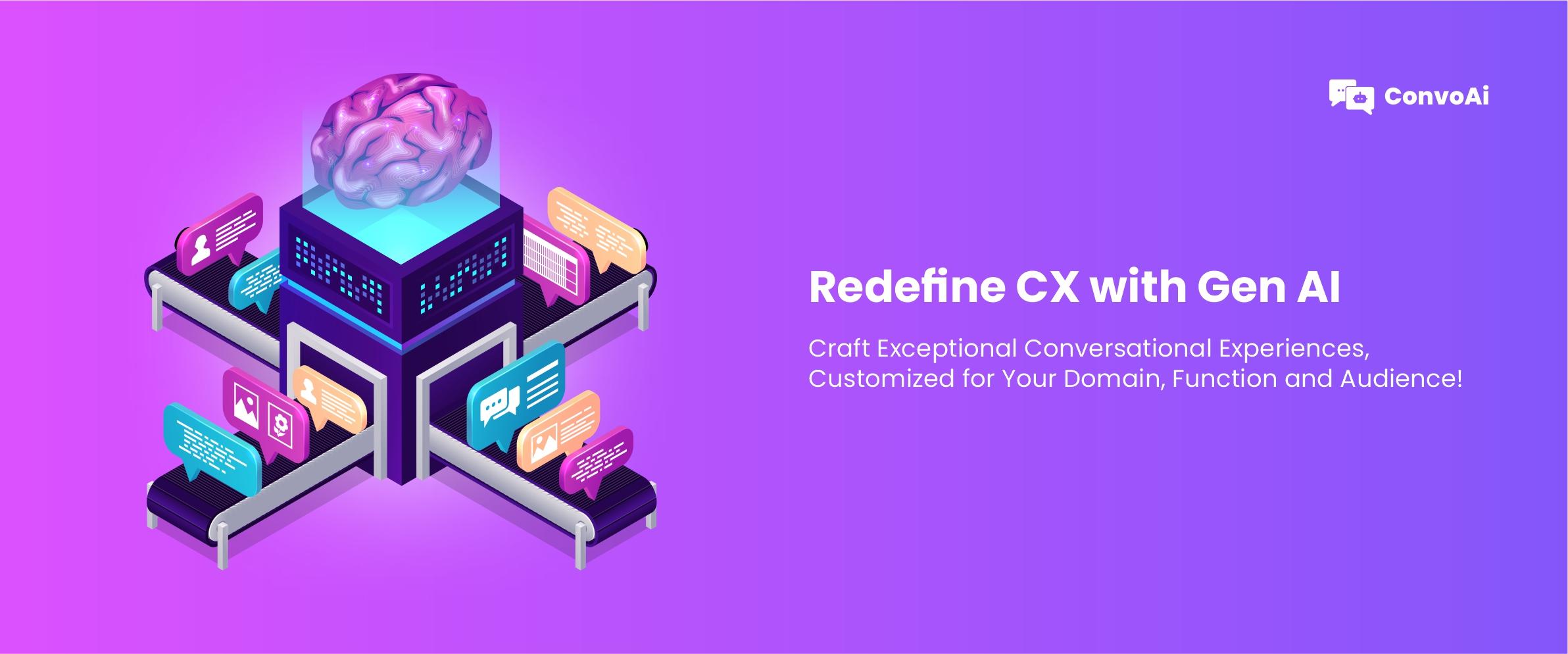 Redefine customer experience with generative AI: conversational experiences customized for your domain, function, and audience.